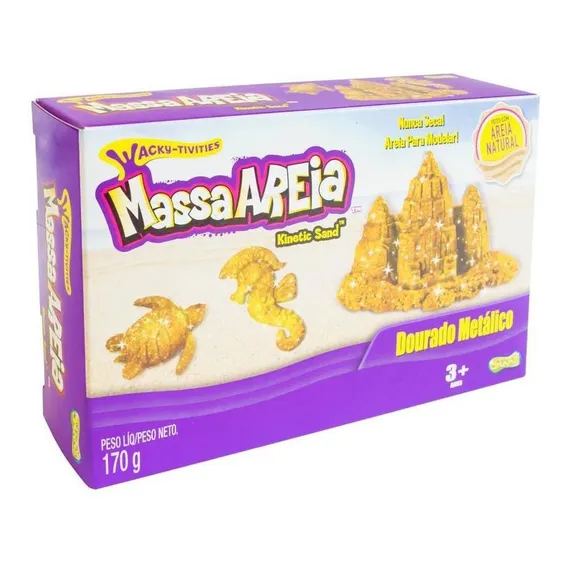 Massa Areia Brilhante Metalica - Ouro - Sunny Foto 1