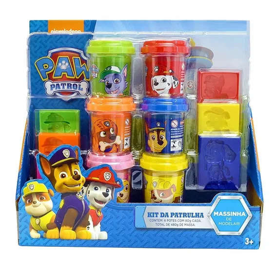 Massa De Modelar Kit Com 6 Potes Patrulha Canina Sunny Foto 1