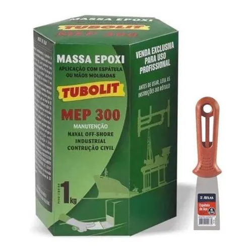 Massa Epóxi Tubolit Mep 300 1kg + Espátula Foto 1