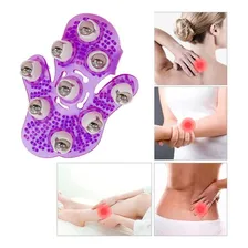 Massageador Corporal Luva Com 9 Esferas Bolas Aço Portátil Foto mini 2