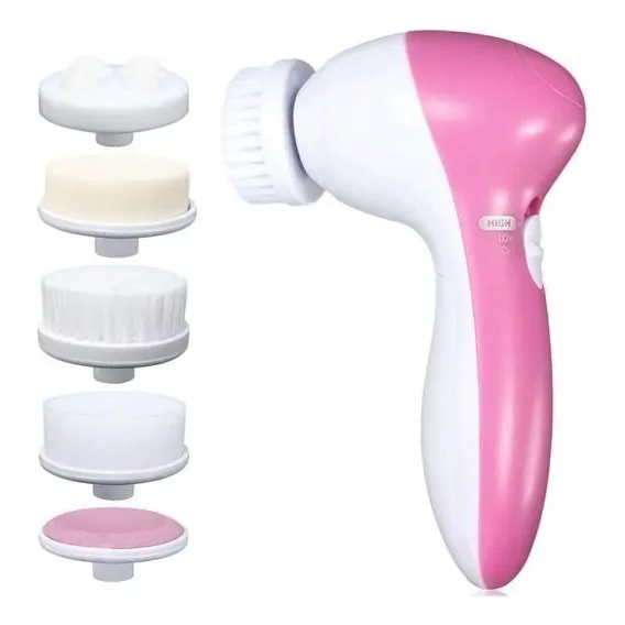 Massageador de beleza 5 em 1 Escova de limpeza facial elétrica 5 em 1 Foto 1