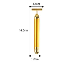 Massageador Facial De Rolo Efeito Lifting Vibração Cor Gold Foto mini  2