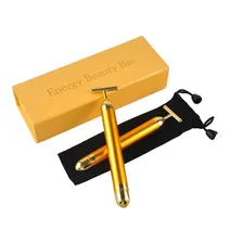 Massageador Facial De Rolo Efeito Lifting Vibração Cor Gold Foto  mini 1
