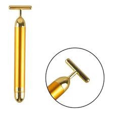 Massageador Facial De Rolo Efeito Lifting Vibração Cor Gold Foto mini  3