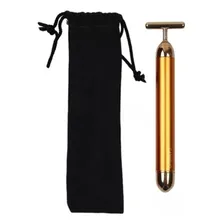 Massageador Facial Eletrico Antirugas Botox Lifting Vibração Cor Dourado Pilha Foto mini 4