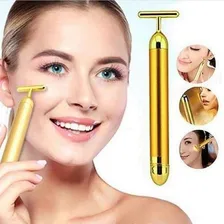 Massageador Facial Elétrico Gold 24k Harmonização Anti-rugas Foto mini 1