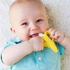 Massageador Gengiva Dedeira Banana Mordedor Escovinha Buba Cor Amarelo Foto mini 4