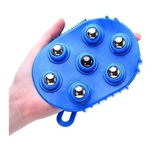 Massageador Luva Corporal SM Relaxamento Esfoliante Cor Azul Foto 1