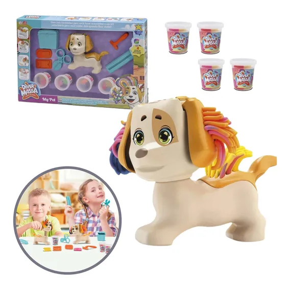 Massinha Diver Doh Pet Shop Kit Veterinário Modelar Cachorro Foto 1