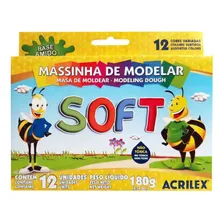 Massinha Massa De Modelar Acrilex Soft 12 Cores Foto mini 1