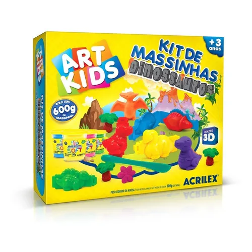 Massinha Modelar Dinossauro Kit Art Kids Acrilex Foto 1