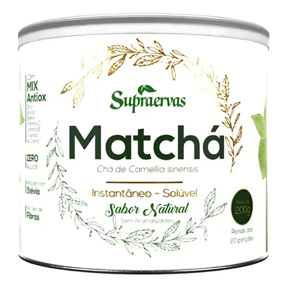 Matchá Sóluvel 200g Chá Termogênico P/ Emagrecer- Natural Foto 1