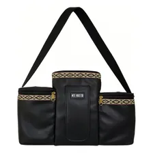 Mateira Bolsa Chimarrão Couro Argentina Preto Faixa Pampa Foto mini  3