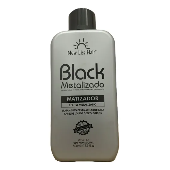 Matizador Black Platinum New Liss Hair 500ml Efeito Cinza Foto 1