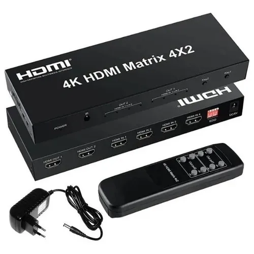 Matrix Switch Hdmi 4x2 Switch Splitter 4k Com Controle Foto 1
