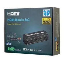 Matrix Switch Hdmi 4x2 Switch Splitter 4k Com Controle Foto mini 4