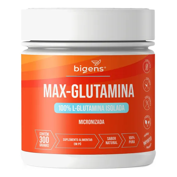 Max Glutamina, 100% L-glutamina Pura Isolada, 300g, Bigens Foto 1