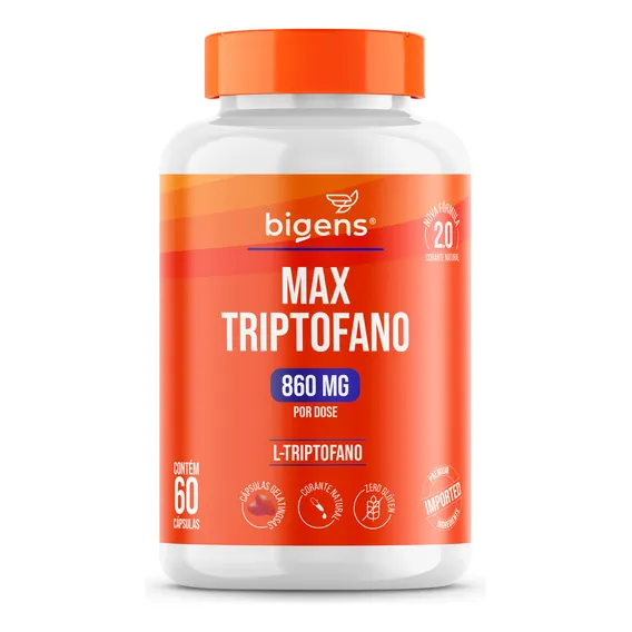 Max Triptofano, 860mg L-triptofano, 60 Cápsulas Gelatinosas, Bigens Foto 1