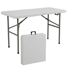 Maxchief Ajustável Mesa Dobrável Vira Maleta 1,22 M Cor Branco Foto mini 3
