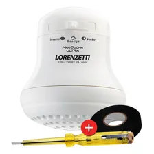 Maxi Ducha 5500w 127v Lorenzetti + Chave Teste+fita Isolante Acabamento Brilhante Cor Branco Foto  mini 1