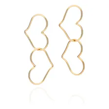 Maxi Rommanel Brinco Corações Banhado A Ouro 18k 527287 Foto mini 1