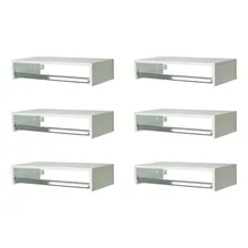 Mbrasil Arara Kit 6 Cabideiro Branco De Parede 60cm Foto  mini 1