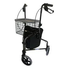 Mbrla891l - Andador Em Aluminio De 03 Rodas Prata Com Cesto Foto mini 3