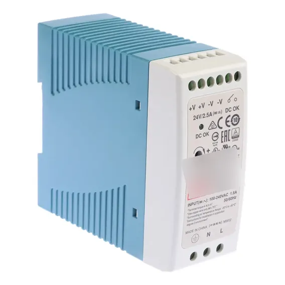 Mdr-60-24 Fonte Chaveada AC/DC 60W, Saída 24V 2,5A Mean Well Foto 1