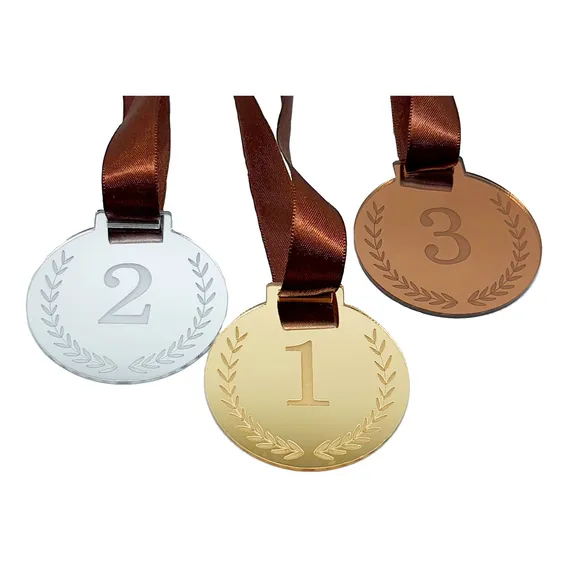 Medalha Campeão Premiação 1 2 E 3 Lugar Espelhada 7 Kits Foto 1