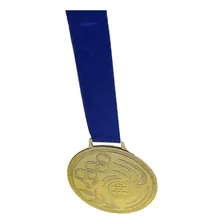 Medalha De Ouro Honra Ao Mérito Espelhada Brilhante C/ Fita Foto mini  3