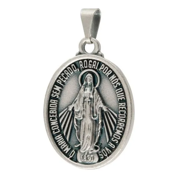 Medalha Milagrosa Grande Nossa Senhora Das Graças Pingente Foto 1