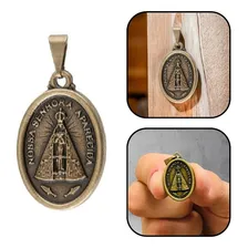 Medalha Pingente Nossa Senhora Aparecida Dourada Foto mini 1