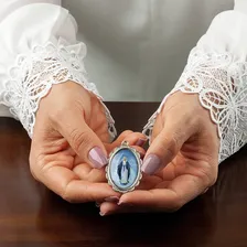Medalha Pingente Nossa Senhora Das Graças Oval Foto mini 2