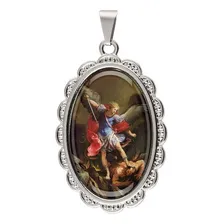 Medalha Pingente São Miguel Arcanjo Oval Foto mini 3