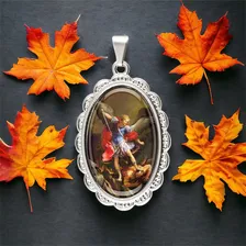 Medalha Pingente São Miguel Arcanjo Oval Foto mini 4