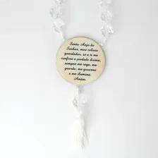Medalhão Para Berço Do Anjo Da Guarda Branco Com Dezena Foto mini 4