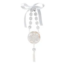 Medalhão Para Berço Do Anjo Da Guarda Branco Com Dezena Foto mini 2