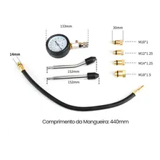 Medidor De Compressao De Cilindros Motor Carro/moto 8 Peças Foto mini 4