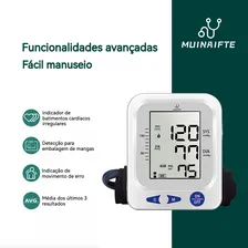 Medidor De Pressao Arterial Medidor Pressao Arterial Aparelho De Pressao Digital Braço Muinaifte Hc10002 Com carregador e tela grande Foto mini  2