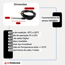 Medidor Temperatura Umidade Wi-fi Sm-wt + sensores SHT40 e Ds18b20 127V/220V termômetro termostato digital IE tecnologia Foto mini 3