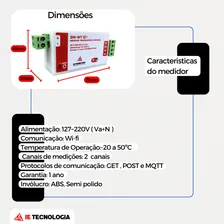 Medidor Temperatura Umidade Wi-fi Sm-wt + sensores SHT40 e Ds18b20 127V/220V termômetro termostato digital IE tecnologia Foto mini 4
