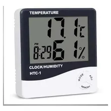 Medidor Umidade Temperatura Relógio Digital Higrômetro Foto  mini 1