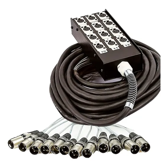 Medusa 12 Vias Montada Conectores Xlr P/ P10 - 8 Metros Foto 1