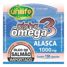 Mega 3 Alpha Óleo De Salmão 1200mg Unilife Com 150 Cáps Sem sabor Frasco Foto mini 4