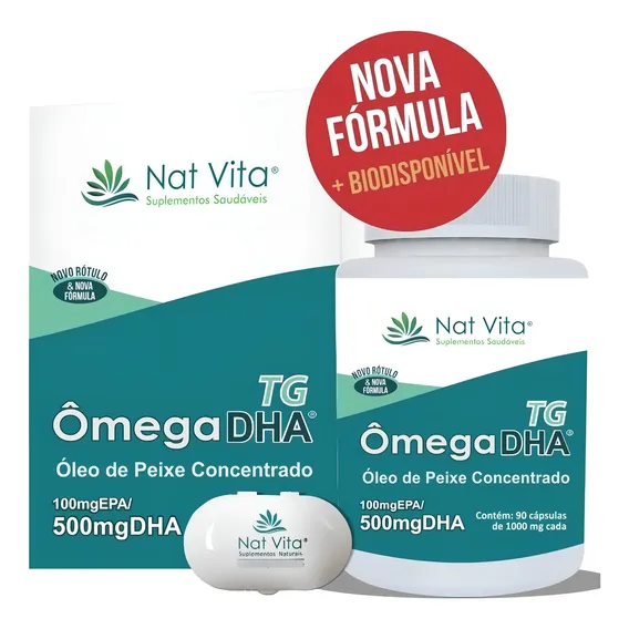 Ômega Dha Tg 1000mg Com 90 Cápsulas Nat Vita Foto 1