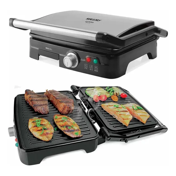 Mega Grill Asteria Mallory Em Inox C/ Abertura 180º E 1270w 110v Foto 1