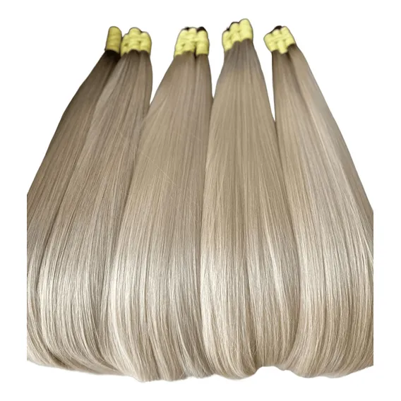 Mega Hair Cabelo Brasileiro Do Sul Descolorido 70cm 50g Cor Loiro Foto 1