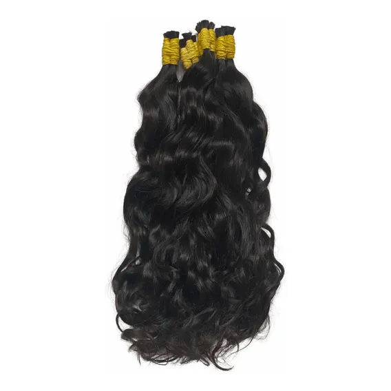 Mega Hair De Cabelo Humano Castanho Ondulado 65 Cm 50 Gramas Foto 1