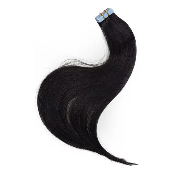 Mega Hair Fita Adesiva Cabelo Humano 60cm Castanho Escuro Foto 1