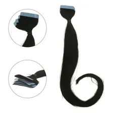 Mega Hair Fita Cabelo Humano 40cm Castanho Escuro 10 Mechas Foto mini  2